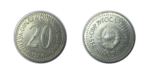 20 Dinari, 1986