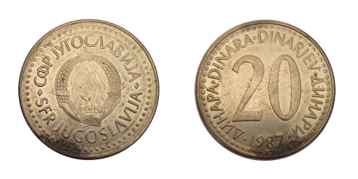 20 Dinari, 1987